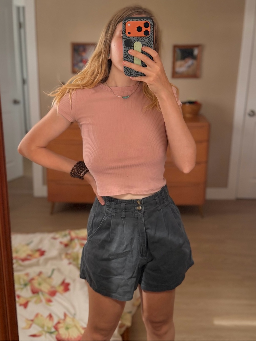Vintage Black High-Waisted Soft Denim Shorts